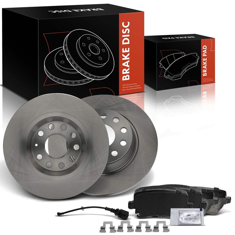 6pcs Rear Disc Brake Rotor & Ceramic Brake Pad for Audi A3 Volkswagen Passat GTI