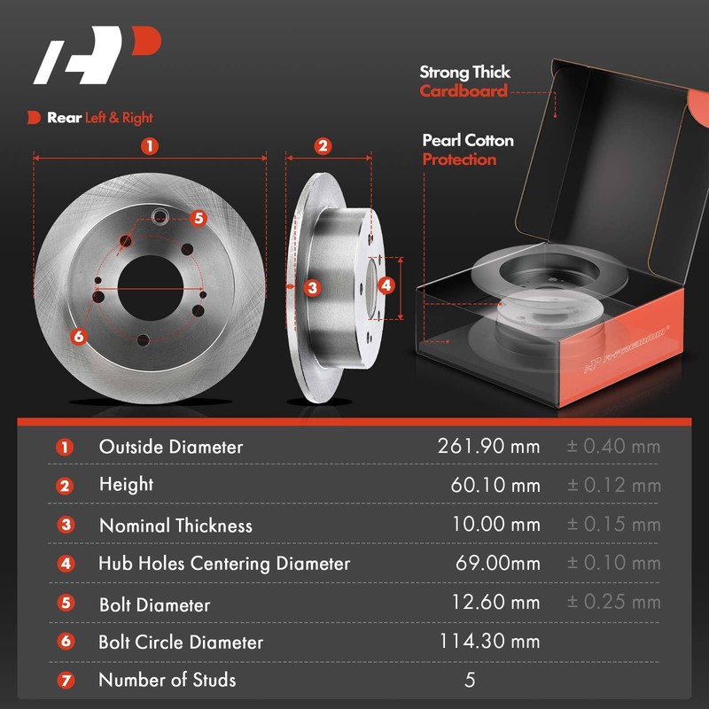 A-Premium Front&Rear Disc Rotor & Pad & Wheel Hub Bearing for Mitsubishi Eclipse gallery