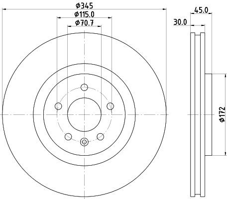 Hella Brake Disc Set Front 56237PRO_HC For HOLDEN CALAIS Hatchback OEM gallery