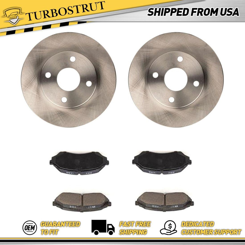 Front OE Brake Rotors Brake Ceramic Pads Kit For 1999-2001 Mazda Protege