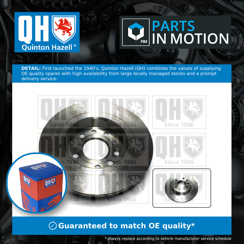 2x Brake Discs Pair Solid Rear 278mm BDC5413 Quinton Hazell Set 46836489 Quality