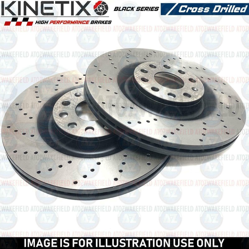 FOR AUDI Q4 e-tron VW ID.4 ID.5 CROSS DRILLED FRONT BRAKE DISCS PAIR 358mm