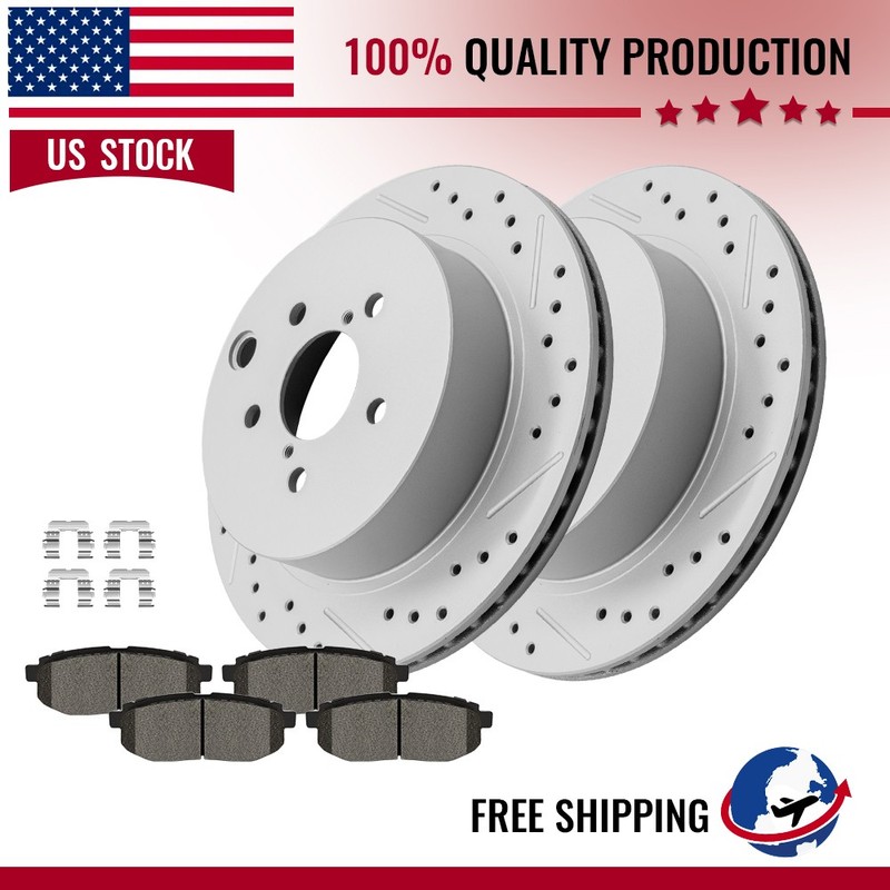 Vented Rear Disc Rotors + Ceramic Brake Pads Kit For 2014 – 2018 Subaru Forester