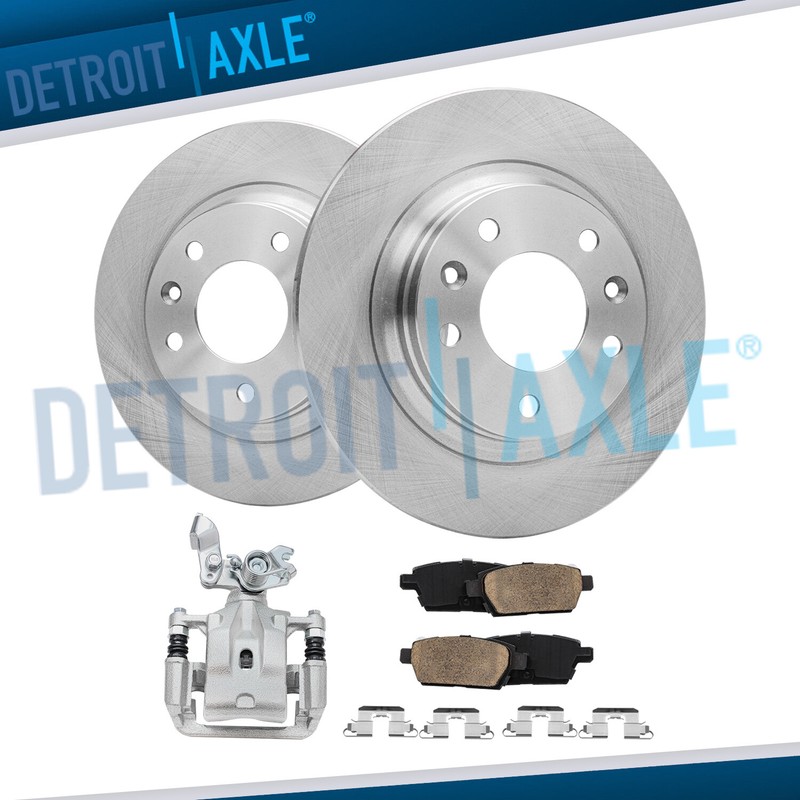 Rear Rotors Left Caliper Brake Pads for 2006-2012 Ford Fusion Mazda 6 MKZ Milan
