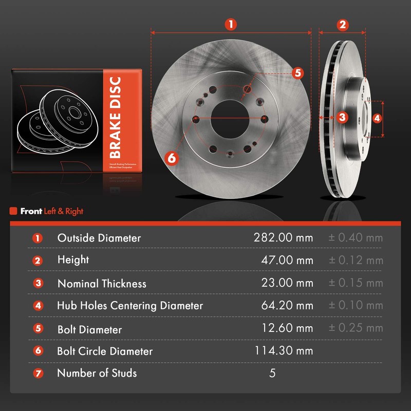 Disc Brake Rotors for Honda Element 2003 2004 2005 2006-2011 282mm Front & Rear gallery