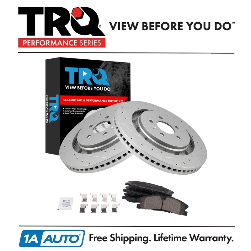TRQ Performance Front Brake Pad & Rotor Kit Ceramic Fits Ford Lincoln