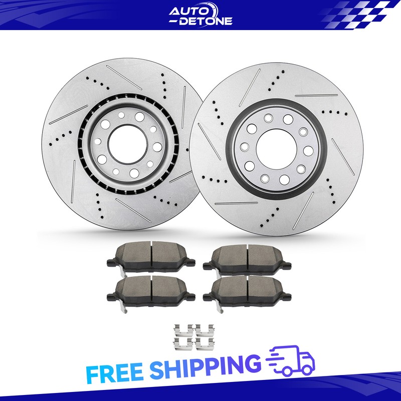 Front ​2 Pcs Brake Rotors & 4 Pcs Brake Pads For Jeep Renegade Fiat 500X 2.4L