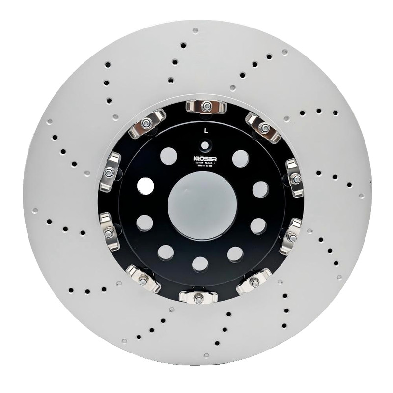 Floating Drilled Front Brake Rotor For AUDI A3 Q3 S3 VW CC GOLF PASSAT GTI Arteo
