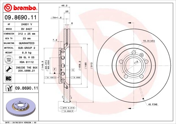 Brake Discs Front Orius Fits Audi A4 2000-2009 VW Passat 2000-2005 gallery