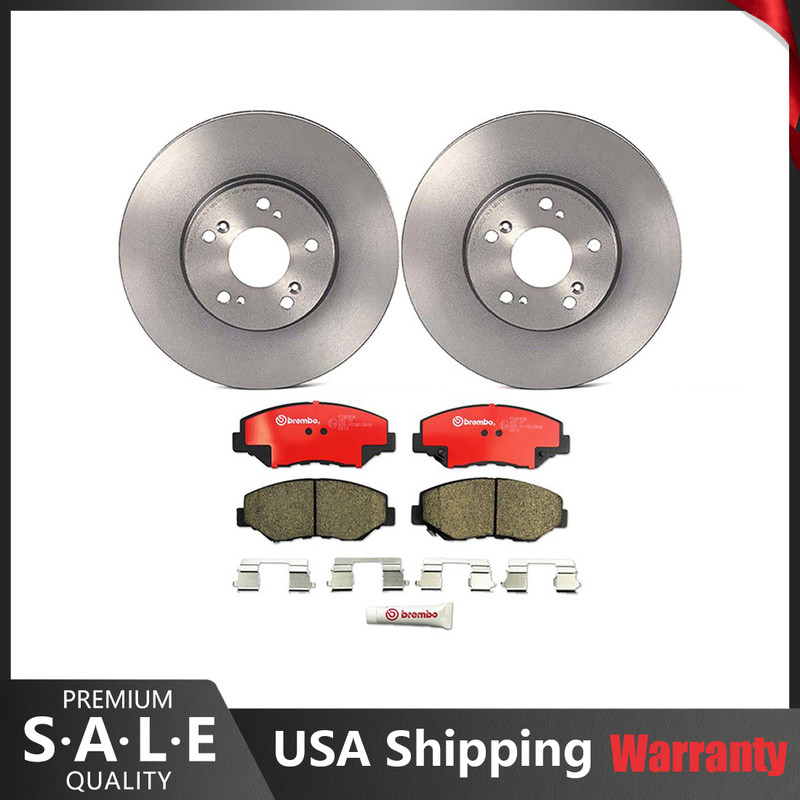 Brembo Front Brake Kit Coated Disc Rotors Ceramic Pads For Honda Pilot 3.5L