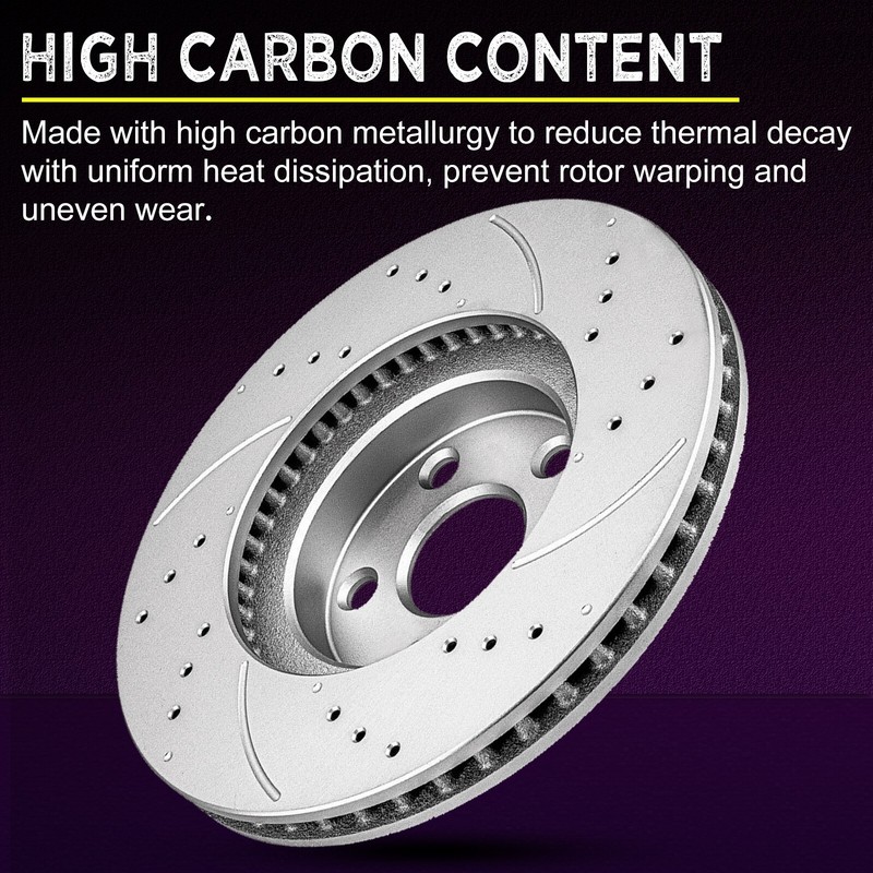 Front Drilled Disc Brake Rotors Ceramic Pads Kit for Explorer Flex Taurus MKS gallery