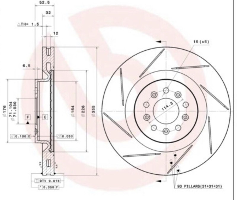 OEM ASTON MARTIN V8 Vantage DB9 brake rotor FRONT Disc Brembo 4G43-28-10265 gallery