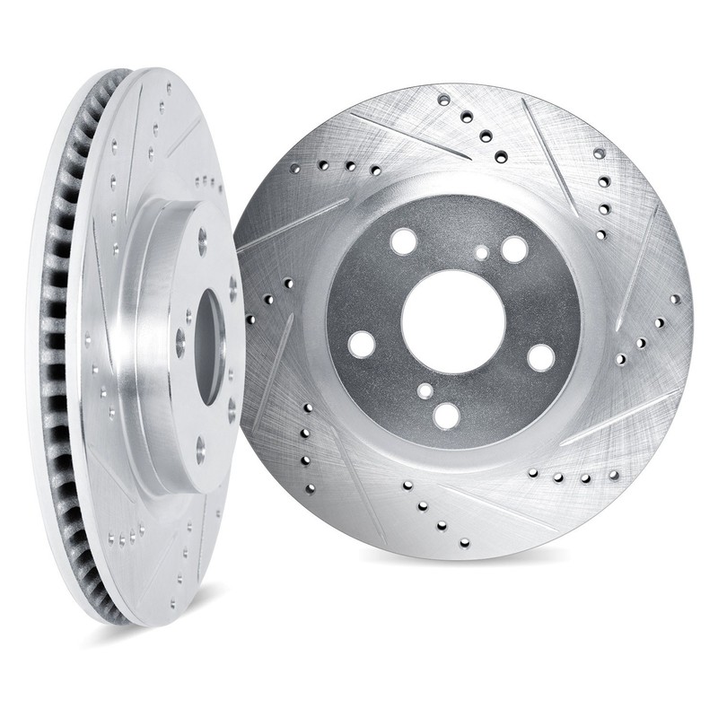 For BMW 524td 1985-1986 DFC Premium Drilled & Slotted Front Brake Rotor Set