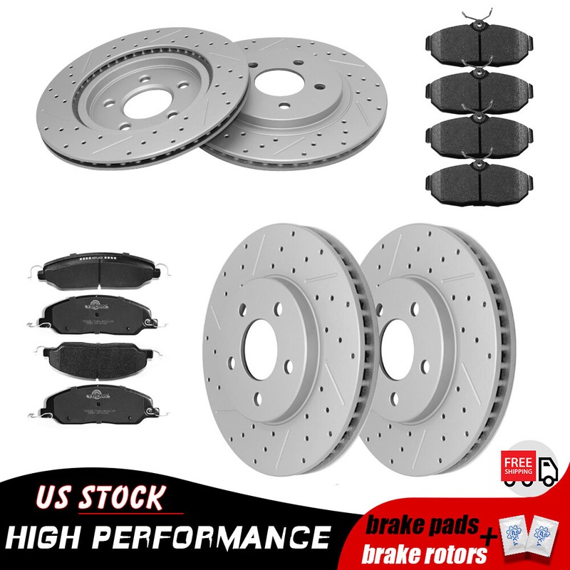 Front Rear Disc Brake Rotors + Ceramic Pads for 2005 – 2010 Ford Mustang Base
