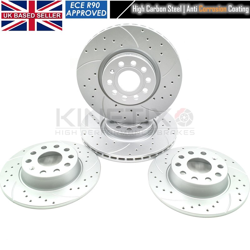 FOR AUDI TT 1.8 TFSI 15-18 FRONT REAR DRILLED GROOVE BRAKE DISCS 312mm 272mm gallery