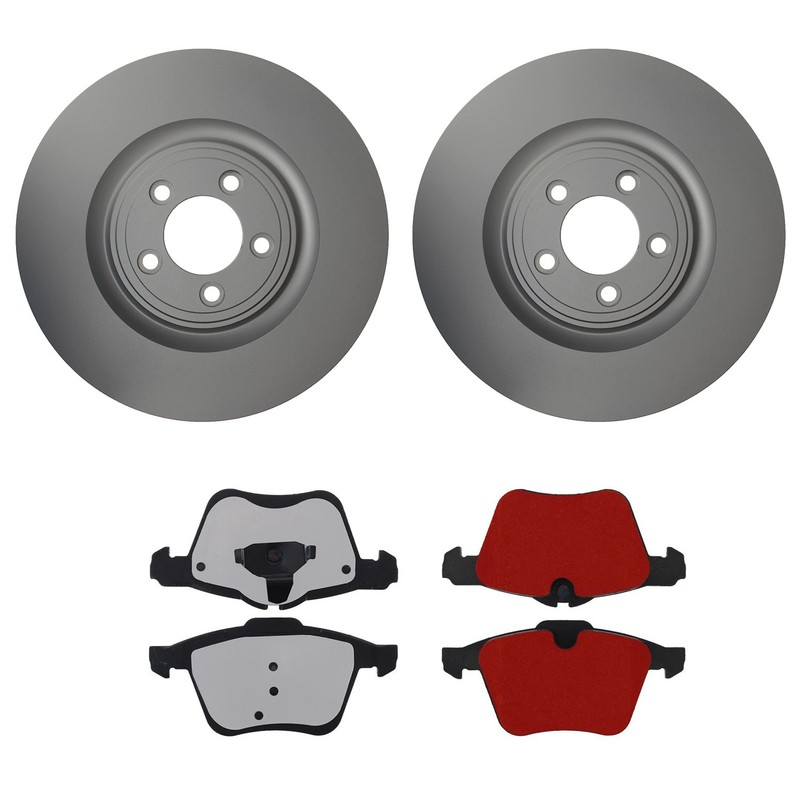 Hella Front Rotors Low-Met Disc Brake Pad Kit For Jaguar XF XJ XJR XK XKR RWD
