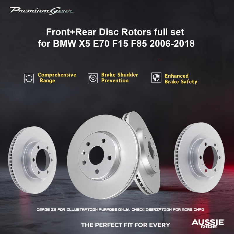 Front+Rear Disc Rotors full set for BMW X5 E70 F15 F85 2006-2018