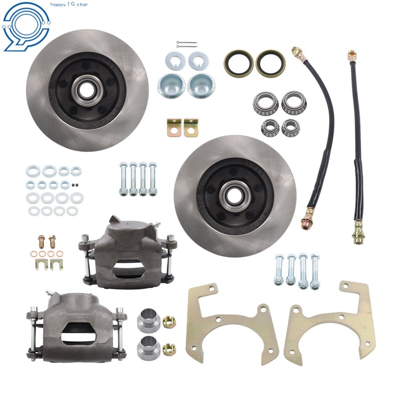 Front Zinc Disc Brake Conversion Kit 5 x 4-3/4" Drilled/Slotted For Chevy Truck gallery