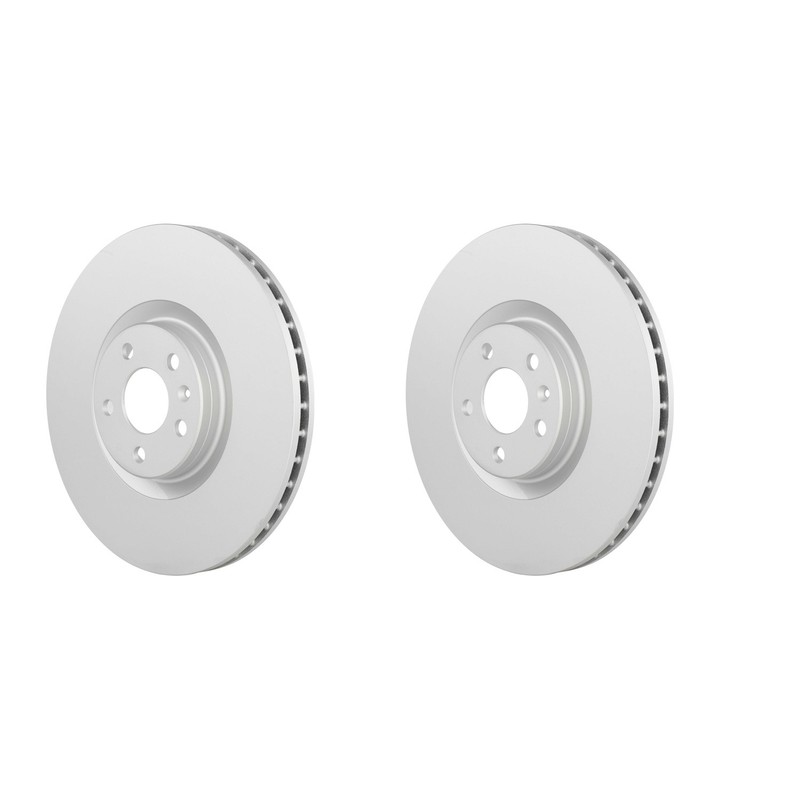 Bosch QuietCast Pair Set of Front Disc Brake Rotors for Volvo S60 V90 XC40 XC90