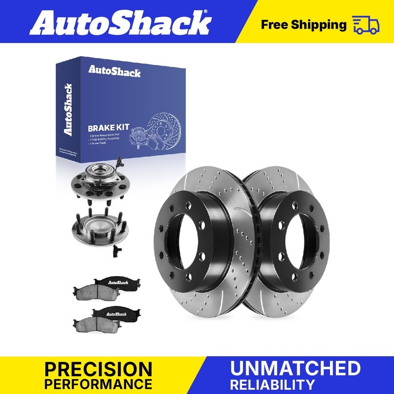 Front Drilled Slotted Brake Rotors Pads Hubs for Dodge, Ram 1500 2006-2008