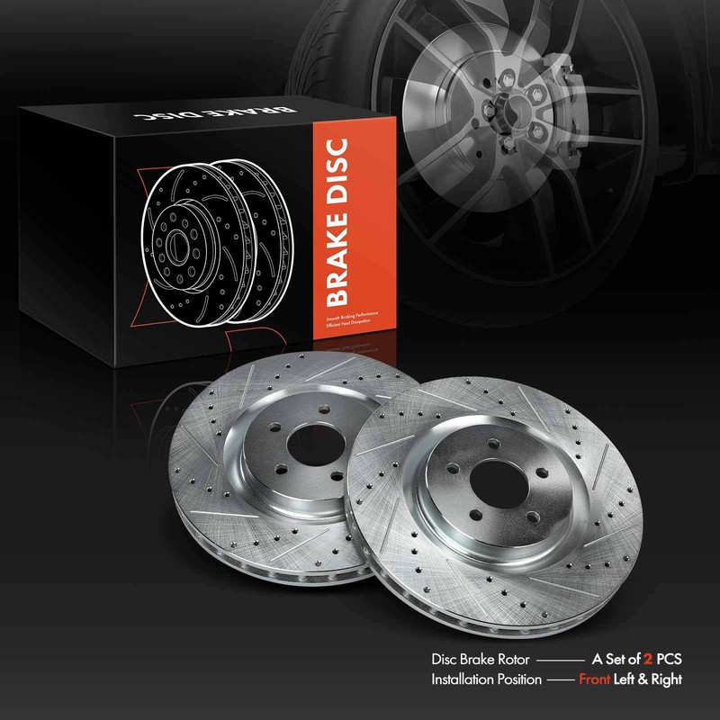 2x Drilled Brake Rotor for Ford Mustang 2007-2014 Front Left & Right 18A1800SD gallery