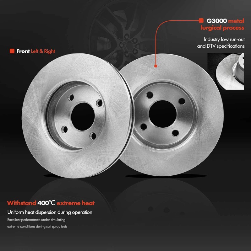 Front Disc Brake Rotors & Ceramic Brake Pads for Chevy Cobalt Pontiac G5 Saturn gallery