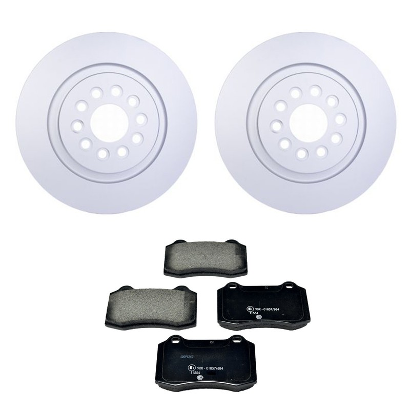Hella Rear Rotors Low-Met Disc Brake Pad Kit For S-Type R Super V8 XJR Base V8