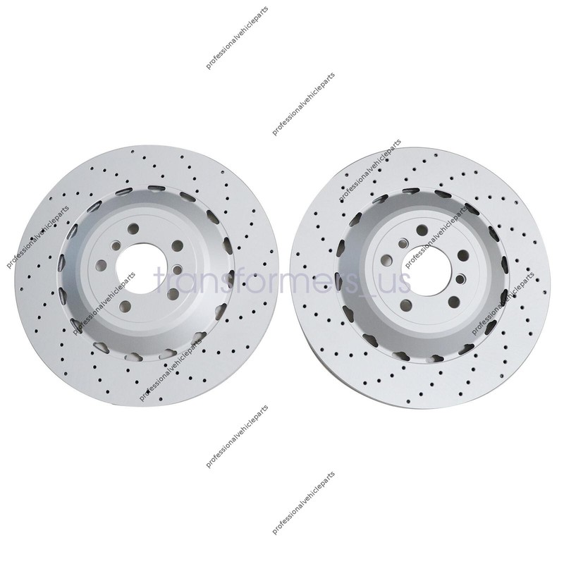 2PCS Rear Vented & Drilled Disc Brake Rotors Fit For BMW F06 F10 F13 M5 2012-19 gallery