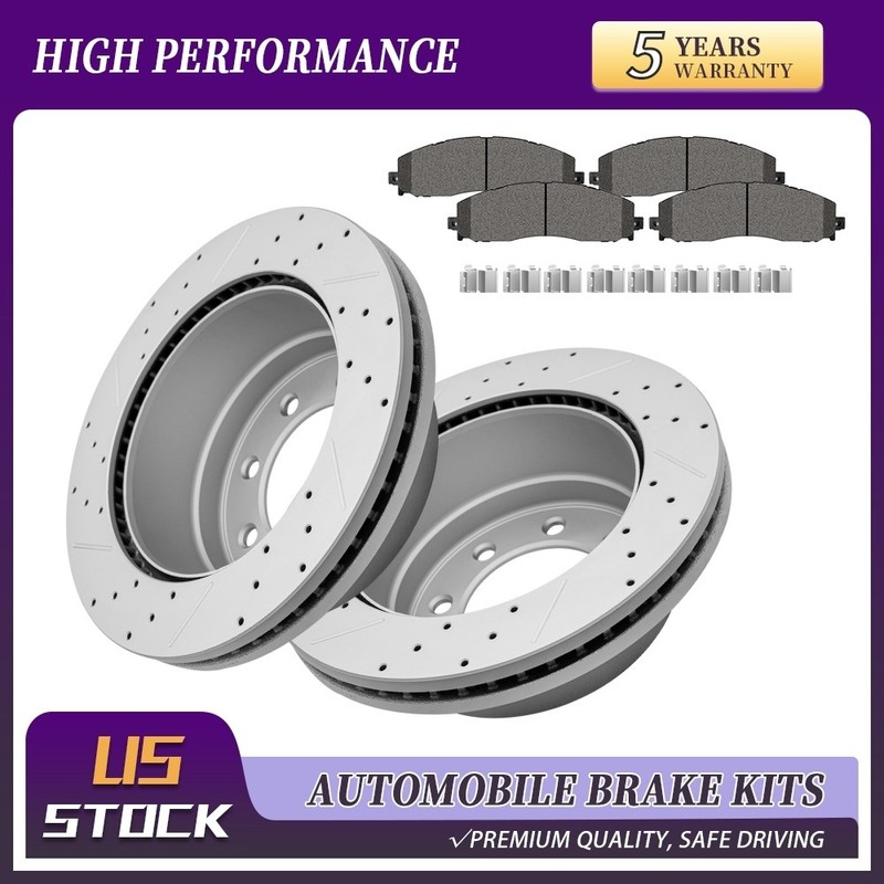 363 mm Rear Drilled Brake Rotor Pads For 2013-2022 Ford F-250/F-350 Super Duty