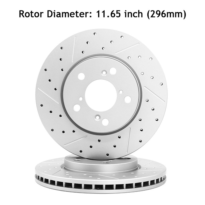 11.65 in Front Drilled Brake Rotors+Ceramic Pads for Honda Odyssey 2005-2010 gallery