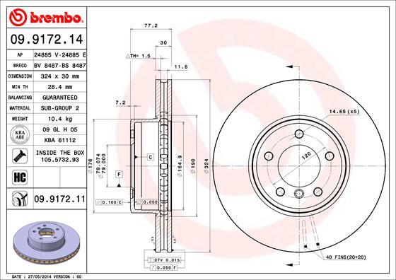 Brake Discs Front SJR Fits BMW 5 Series 2001-2010 6 Series 2004-2010 gallery
