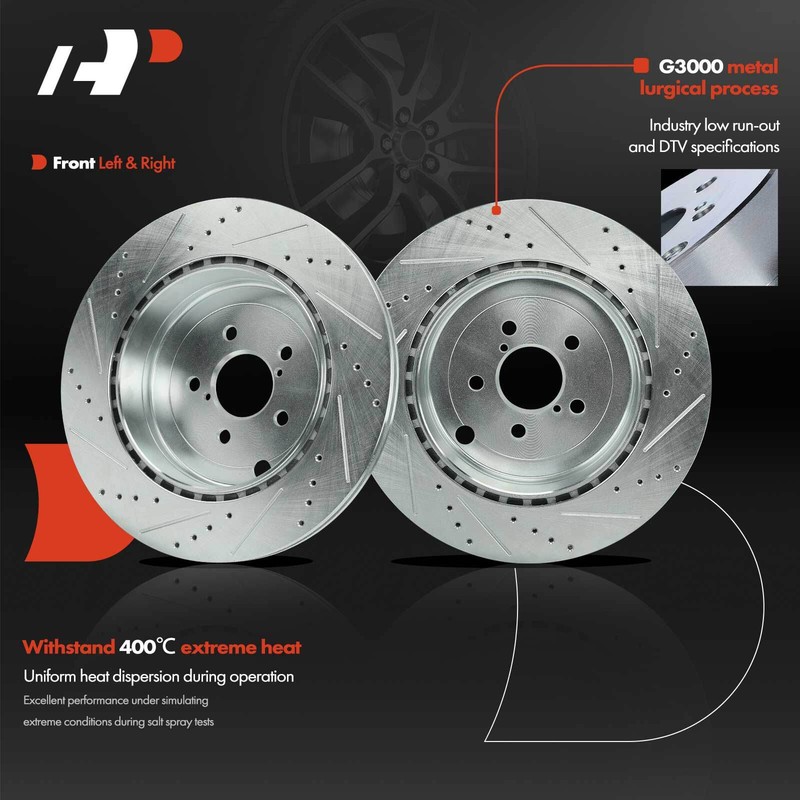 A-Premium Front Drilled Brake Rotor for Subaru BRZ 2017 2018 Toyota 86 2019 2020 gallery