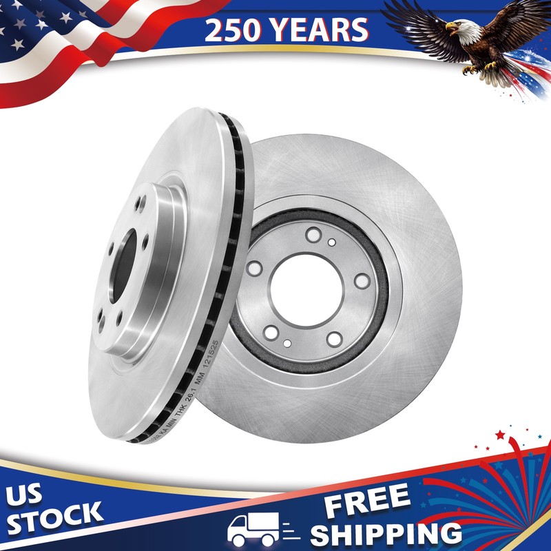 Front Disc Brake Rotors for 2010-2012 Hyundai Santa & 2011-2013 Kia Sorento