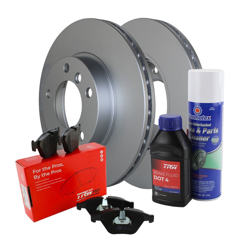 Front Brake Kit 286mm Disc Rotors TRW Pro Low-Metallic Pads For BMW E36 E46 E85