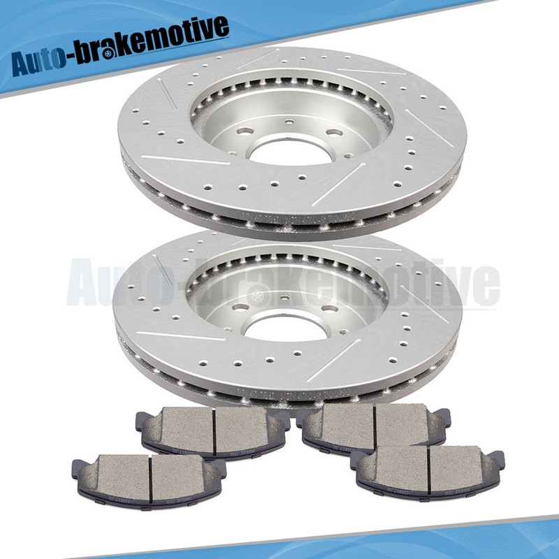FRONT DRILLED ROTORS + CERAMIC BRAKE PADS FITS FOR HONDA CIVIC DEL SOL CRX CIVIC gallery