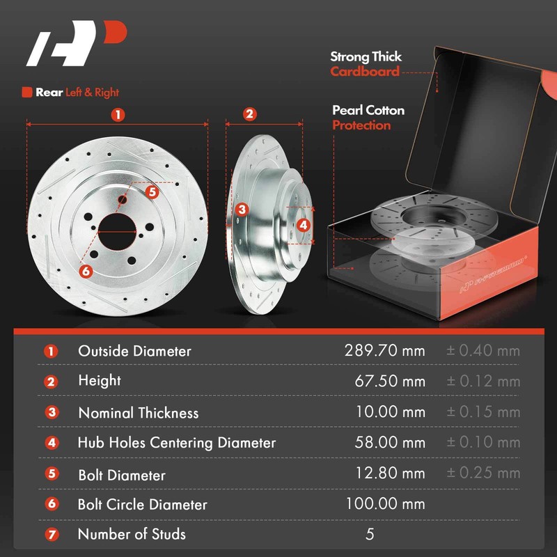 A-Premium Front & Rear Drilled Brake Rotors & Ceramic Pads for Subaru Legacy H4 gallery