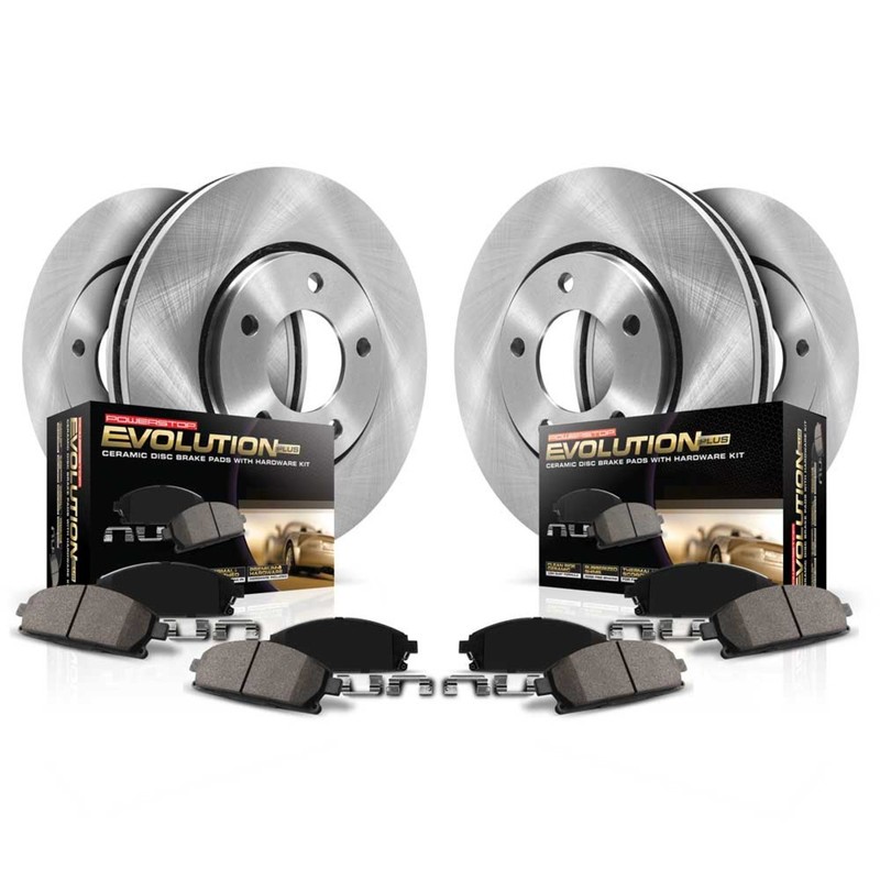 Powerstop 282.7mm Front 291.9mm Rear Brake Discs Pads Kit for 18-25 Nissan Leaf