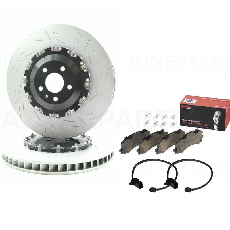 FOR AUDI S6 S7 S8 TWO PIECE FLOATING FRONT BRAKE DISCS BREMBO PADS 400mm X 38mm