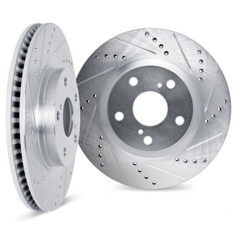 For BMW 540i 1997-2003 Rotor Set Front | Silver | Vented | Drilled and Slotted gallery