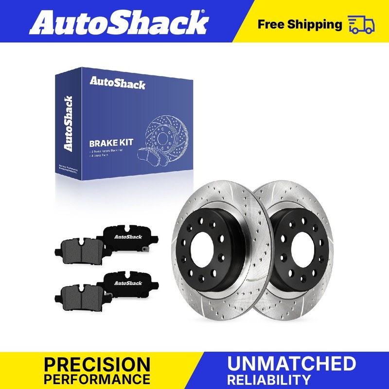 Rear Drilled Slotted Brake Rotors Premium Pads for Chevy Equinox 2021-2025
