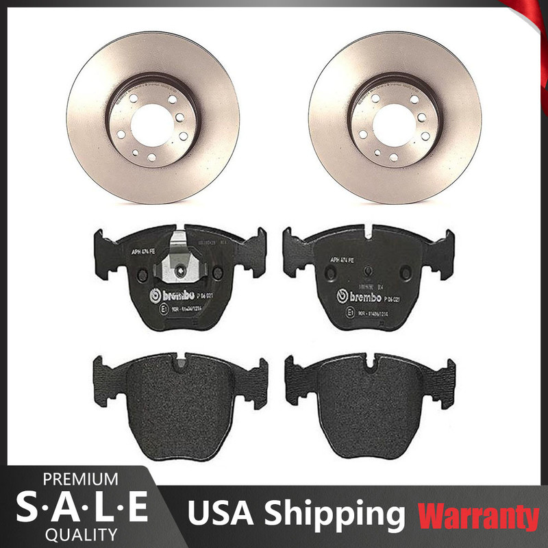 Brembo Front Brake Kit 324mm Disc Rotors & Low-Met Pad Set For BMW E38 E39 Base