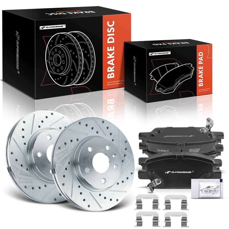 A-Premium Front Drilled Brake Rotor & Ceramic Brake Pads for Chevy Cruze Volt gallery