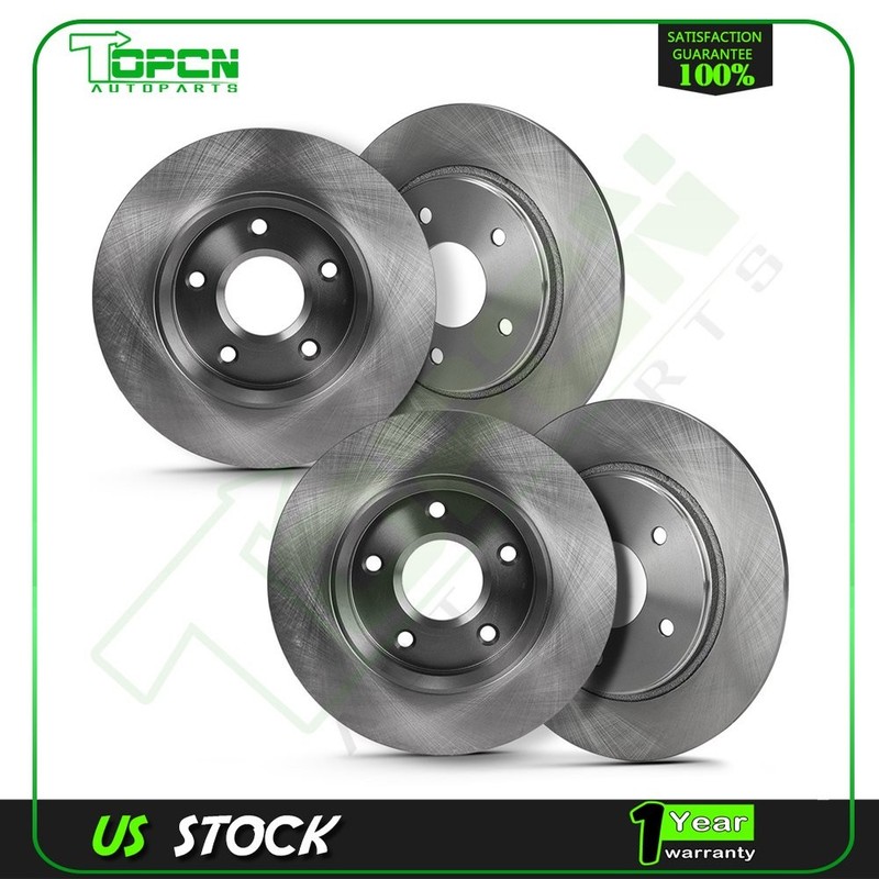 Front And Rear Brake Disc Rotors Slotted For 2009-2013 Dodge Journey 2.4L