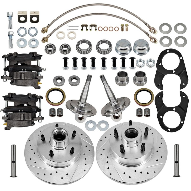 Front Disc Brake Kit 5 on 4-3/4 Metric w/Spindle For 1937-1948 Ford Spindle gallery