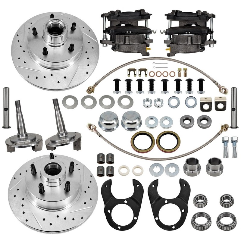 Front Disc Brake Kit 5 on 4-3/4 Metric w/Spindle For 1937-1948 Ford Spindle gallery