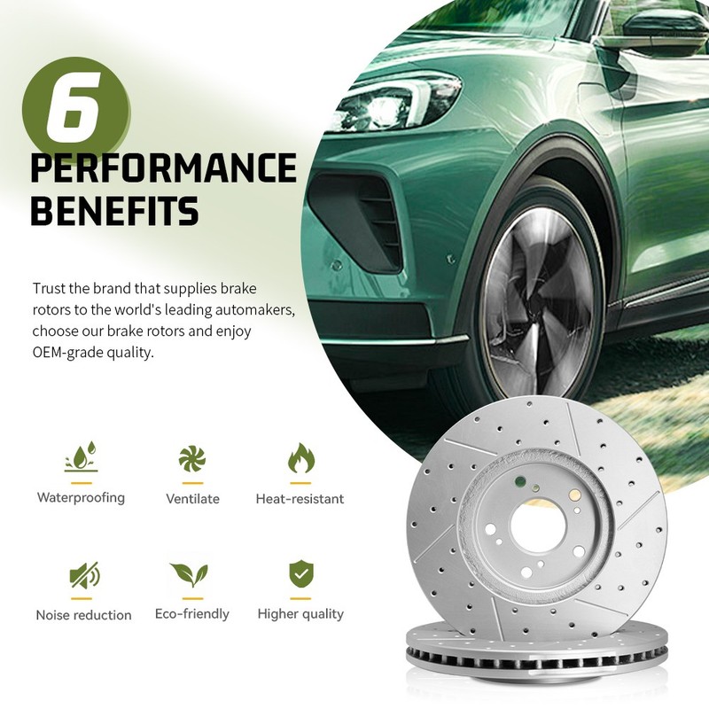 265mm Rear Drilled Disc Brake Rotors for 2020- 2023 Mazda CX-30 2019- 2022 CX-3 gallery