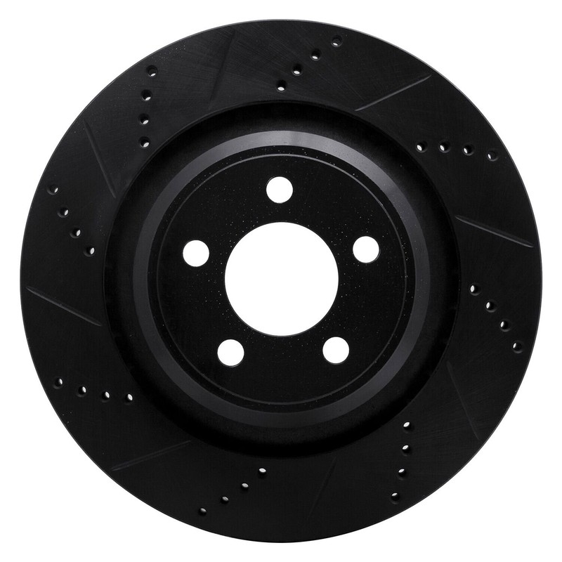 For Dodge Charger 06-23 Brake Rotor eLINE Drilled & Slotted 1-Piece Rear Driver
