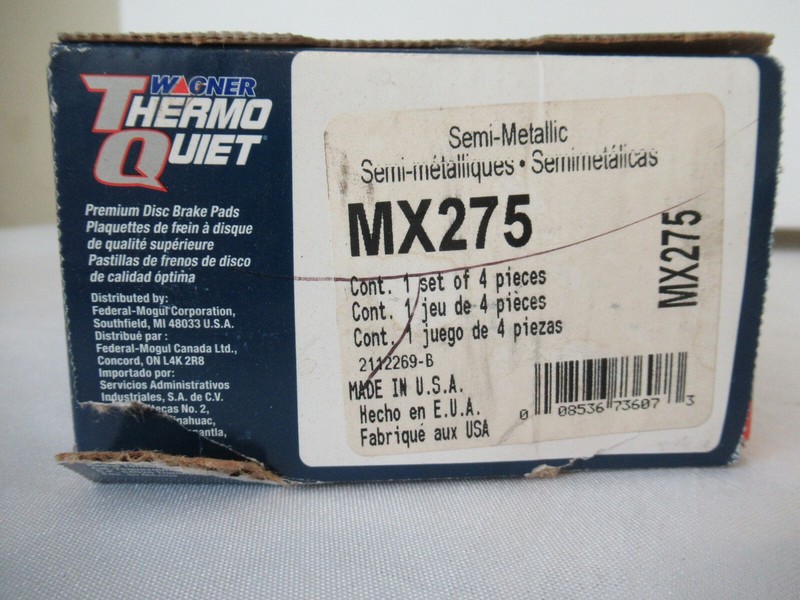 WAGNER TQ MX275 Semi-Metallic FRONT Disc Brake Pads Brand New & Sealed gallery