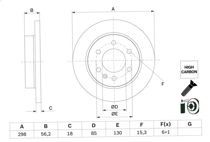 1X brake disc for Bosch 986 479 H07 for SPRINTER 3-t van (B910) 2 2021-2025 gallery
