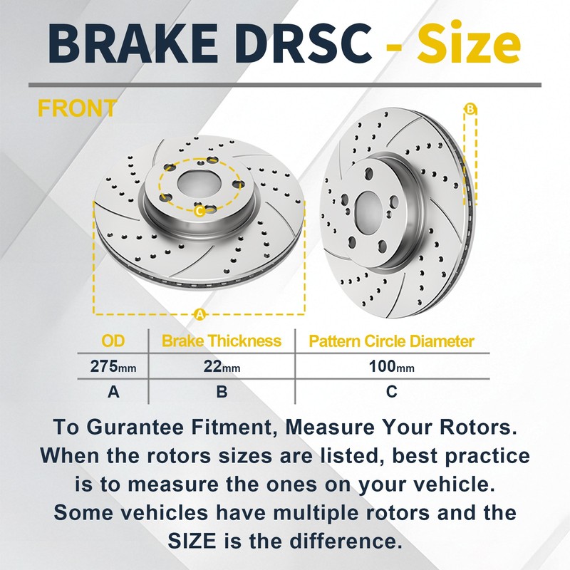 Front and Rear Brake Rotors Pads Fit for Toyota Matrix 2009-2014 1.8L FWD ONLY gallery